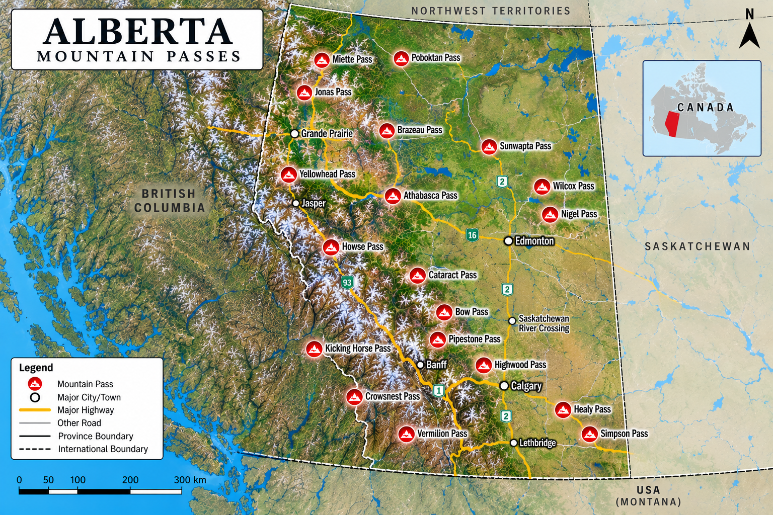 Alberta (Canadian Rockies) Map